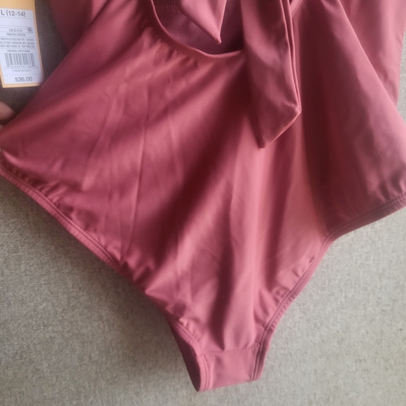 NWT One Piece Swim Suit Pink Large Kona Sol Target Bathing Suit Summer Vacation - Picture 5 of 8